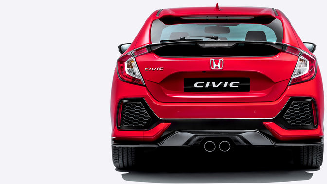Vista trasera del Honda Civic.