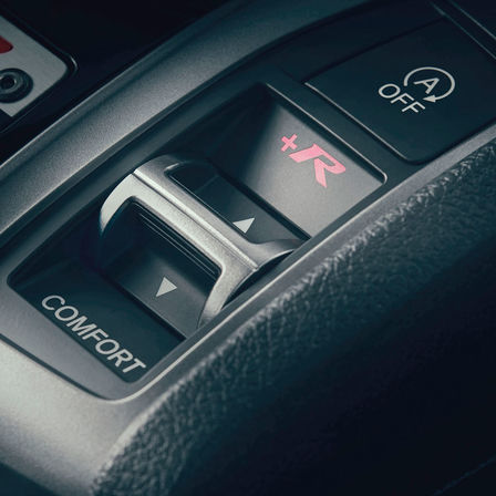 Primer plano de las características interiores del Civic Type R.