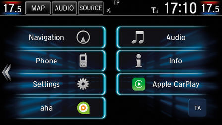 Primer plano de los iconos de la pantalla táctil del Honda CR-V Híbrido.