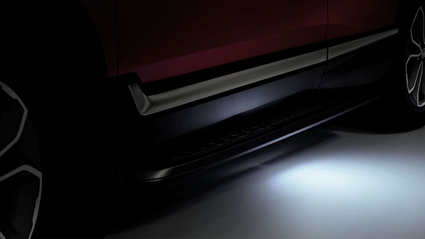 Primer plano de la iluminación lateral del Honda CR-V Híbrido.