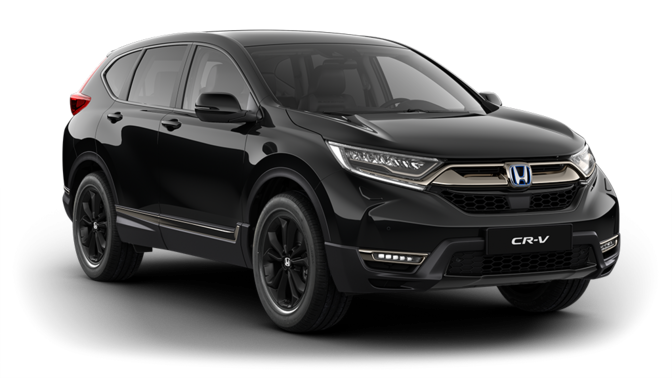 Vista frontal de tres cuartos del Honda CR-V.