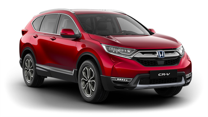 Vista frontal de tres cuartos del Honda CR-V