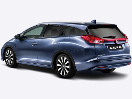 Vista trasera de Honda Civic Tourer Azul met&aacute;lico 