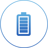 Icono azul de batería llena