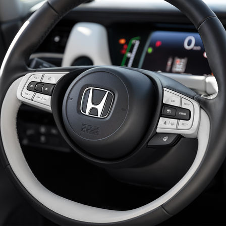 Primer plano del volante del Honda Jazz