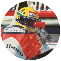 Senna en el monoplaza de Fórmula 1 de Honda.
