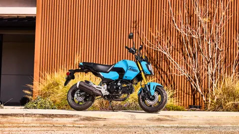 Vista lateral estática de la MSX125 Grom en azul