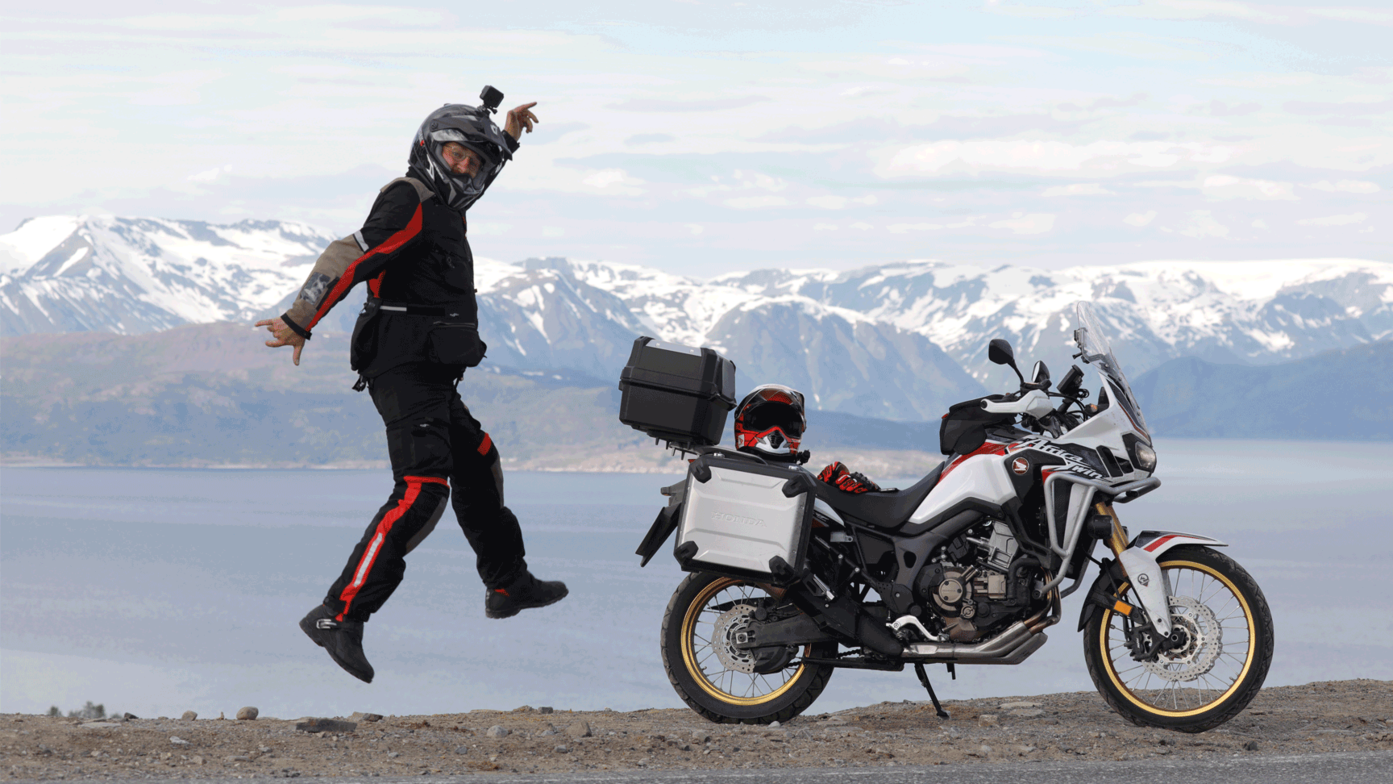 Honda Adventure Roads Nordkapp Dia 7 de Malangen a Alta motorista y africa twin