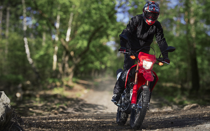 CRF250L al aire libre con conductor