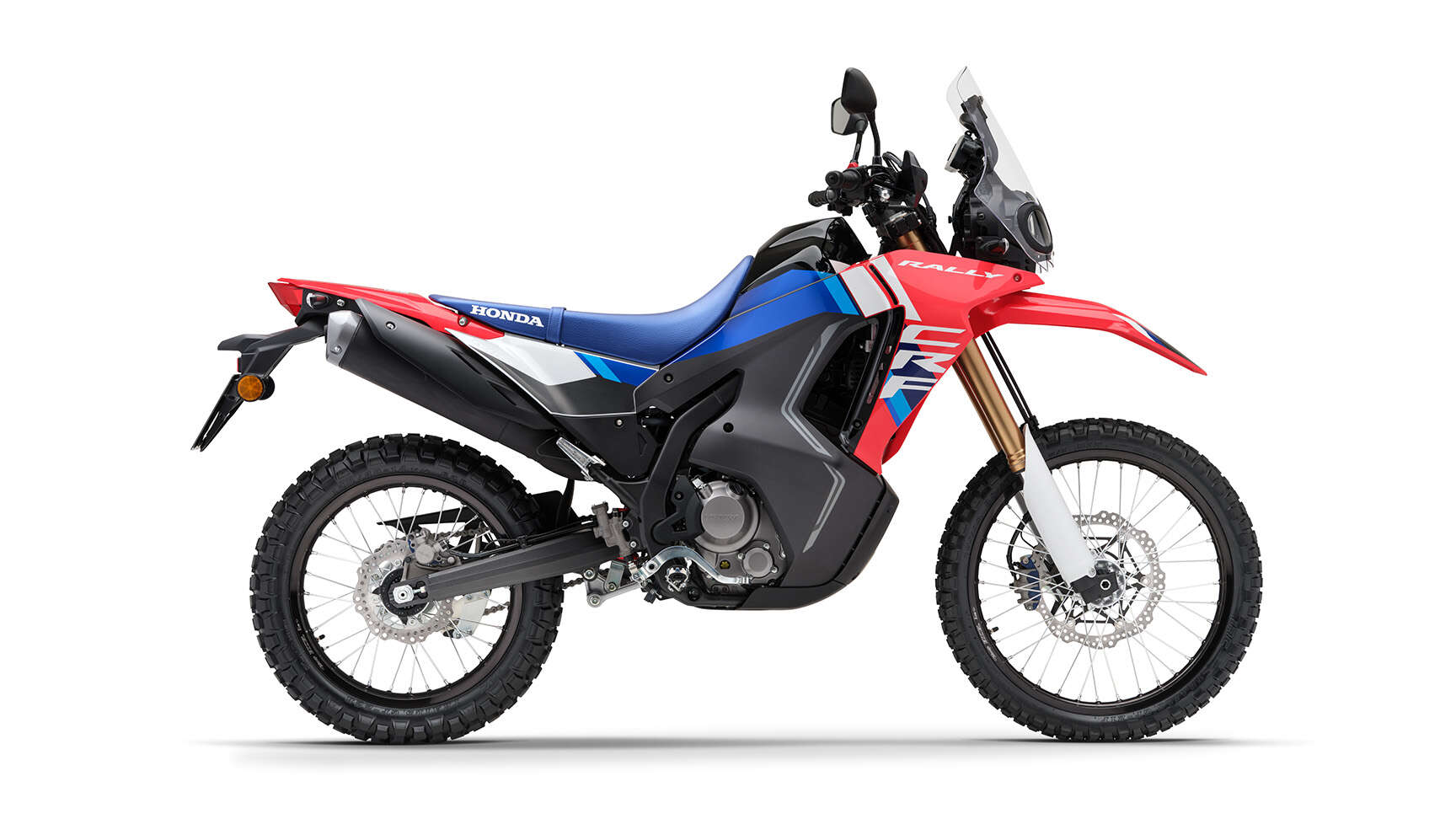 Vista lateral de la CRF300 Rally