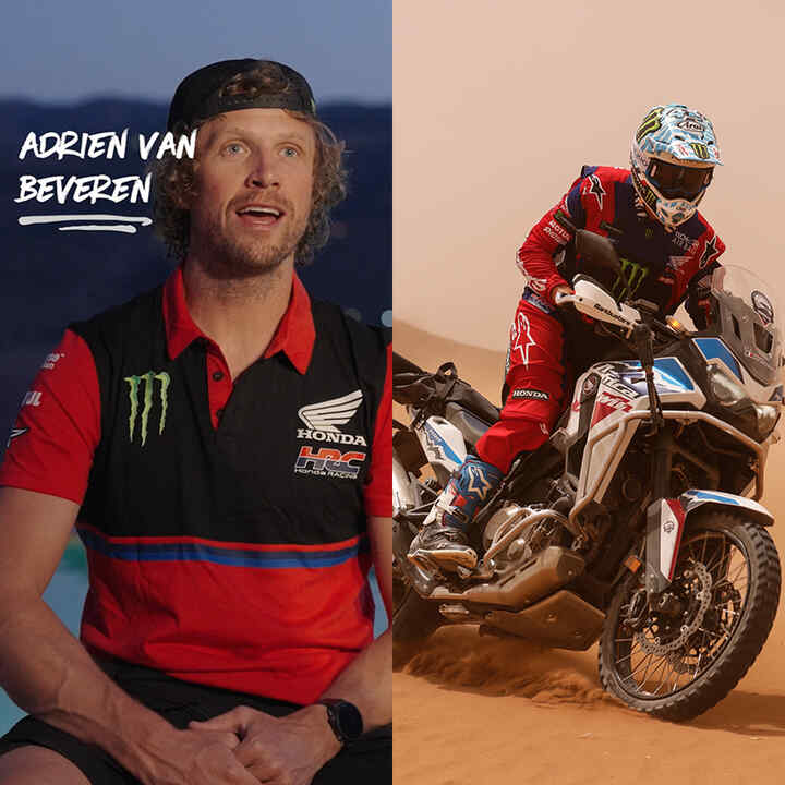 Adrien Van Beveren hablando con los clientes de Honda Adventure Roads