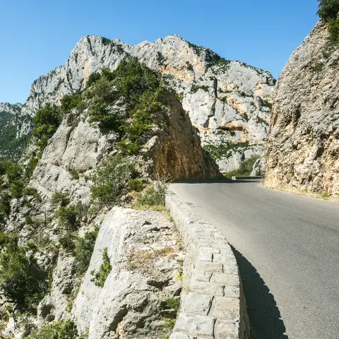 Gargantas del Verdon (Alpes-de-Haute-Provence, Provence-Alpes-Cote d'Azur, Francia), famoso cañón