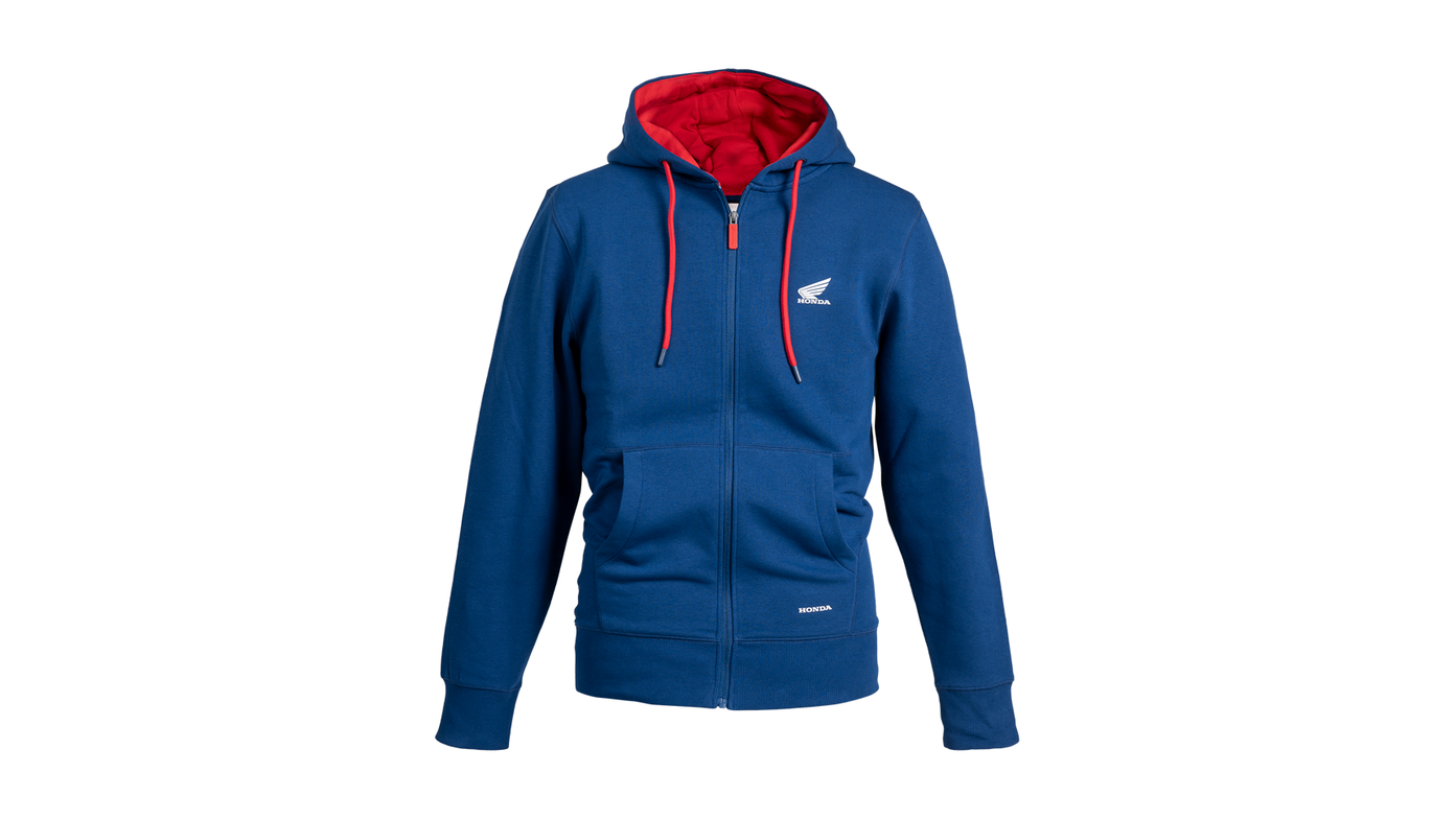 2025 Sudadera con capucha y cremallera azul