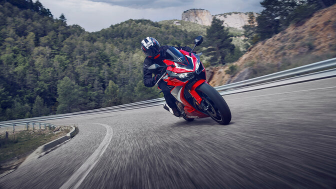 Honda CBR500R on mountain road