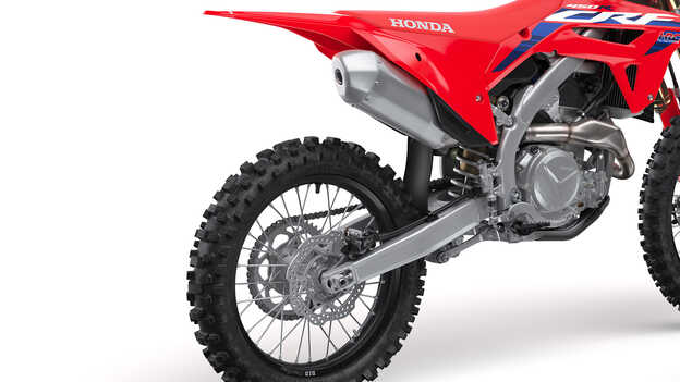 Silenciador ligero de la Honda CRF450R.