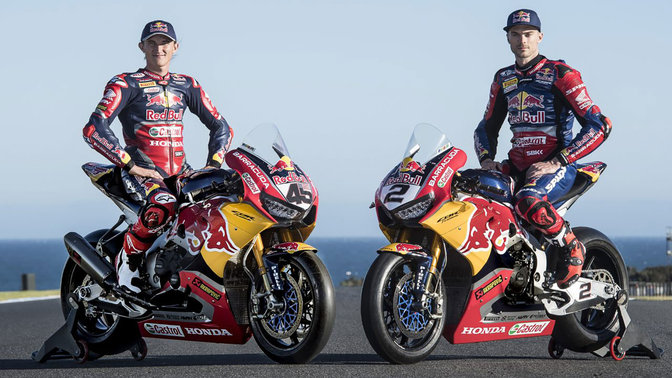 Dos pilotos de Honda en las Honda Fireblades de WSBK.