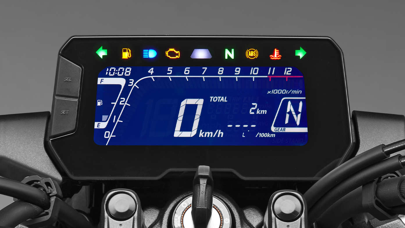 Honda CB125R, sofisticado y ligero salpicadero LCD