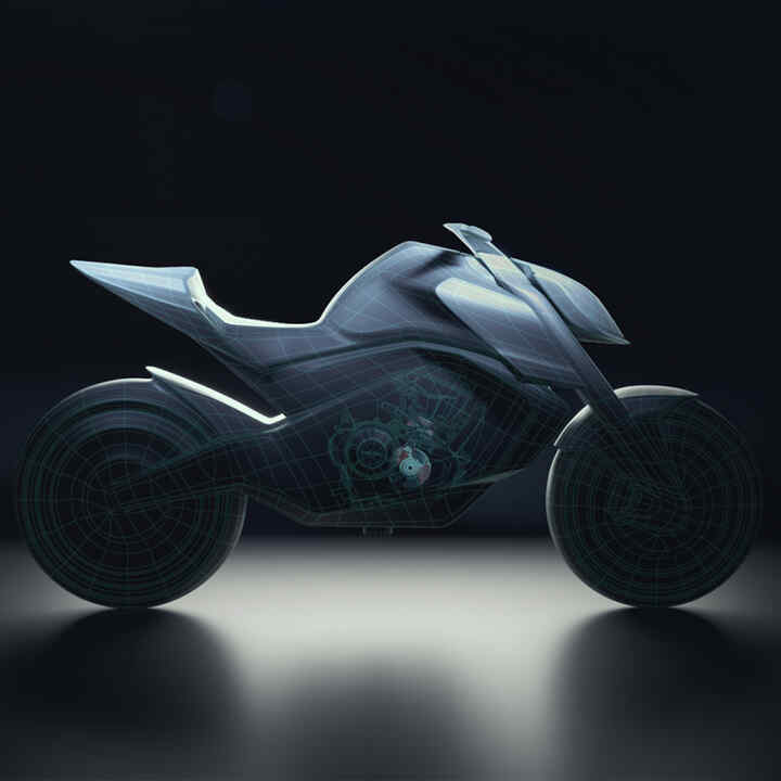 Vista lateral de bocetos de concepto de la Honda Hornet.