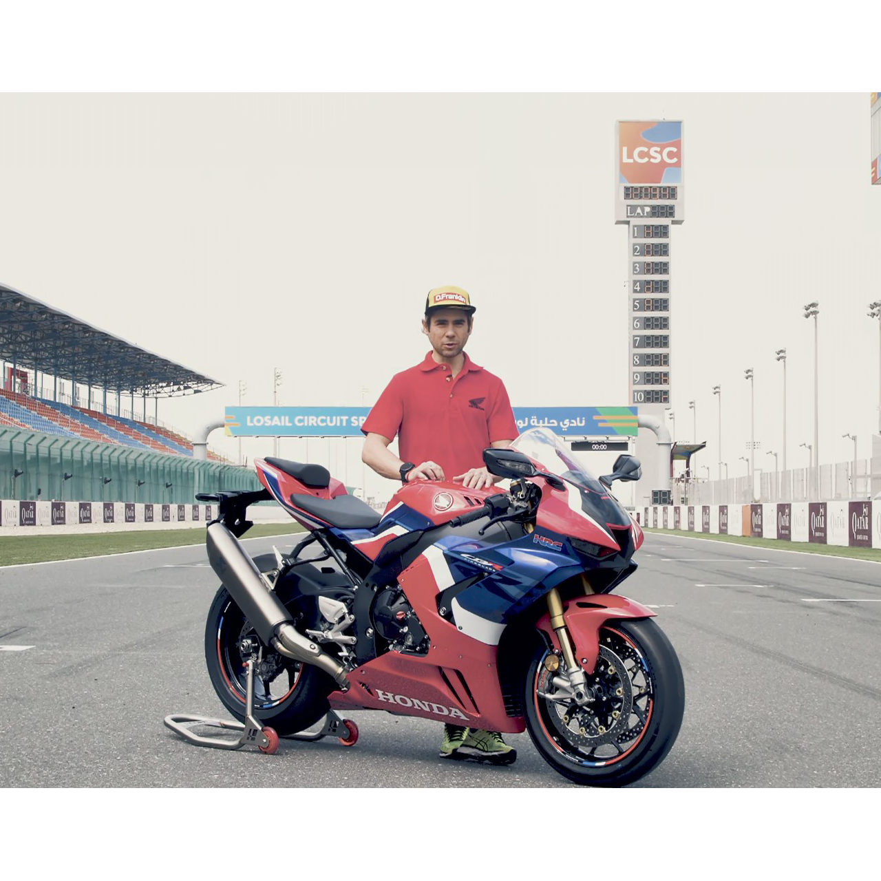 Alvaro Bautista stood next to the 2020 CBR1000RR-R Fireblade SP