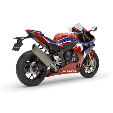 Honda CBR1000RR-R Fireblade SP, vista de tres cuartos del lateral izquierdo, modelo tricolor