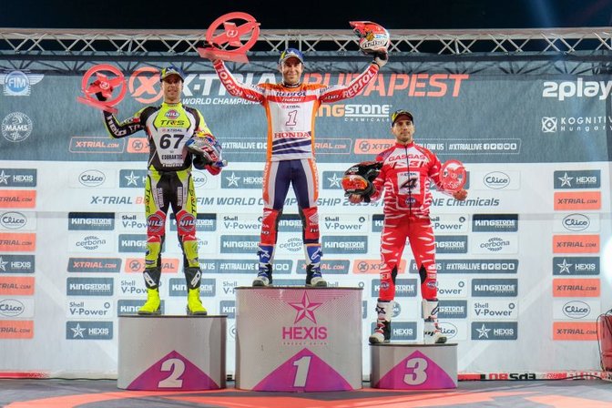 x trial budapest podium honda primer premio