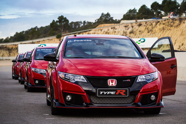 El Civic Type R en un reciente acto promocional de Honda 