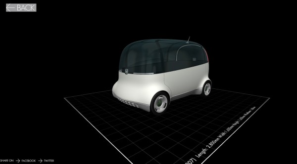 Imagen del concept PUYO en la aplicación de Honda 3D Design Archives